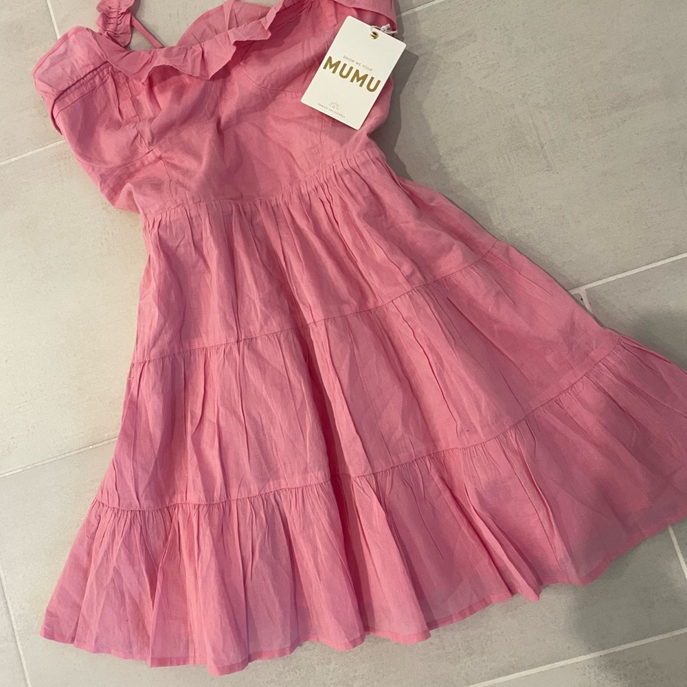 Show Me Your Mumu JOLENE MINI DRESS-PINK LEMONADE - Picture 3 of 5